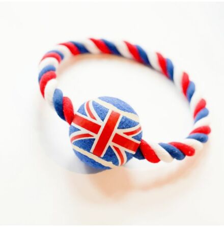 British Rope Ball Ring - hundleksak 